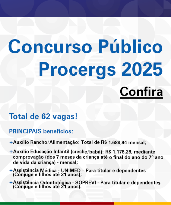 imagem (banner) sobre o Concurso Público Procergs 2025