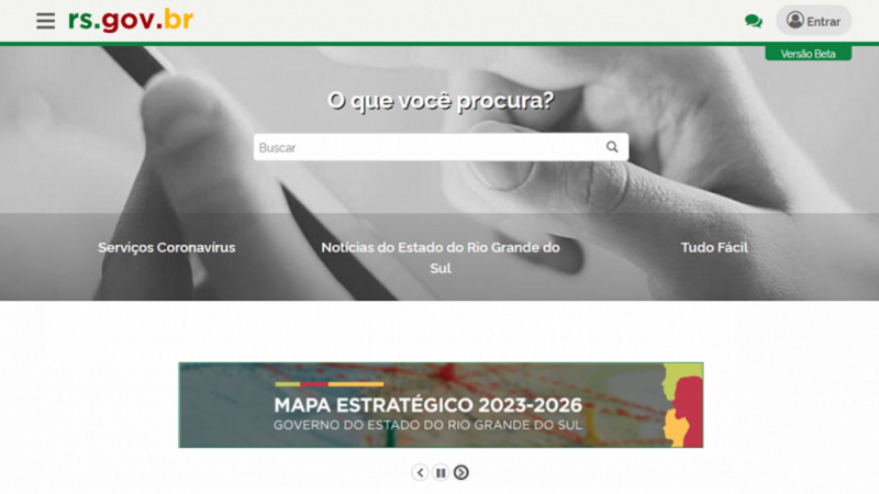 Portal rs.gov.br oferece 739 serviços estaduais, dos quais 94% são digitais
