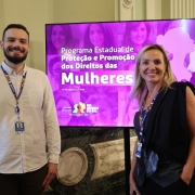 A diretora Karen Lopes e o analista Rodrigo Augusto Ferreira marcaram presen&ccedil;a no evento